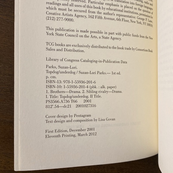 Topdog/Underdog by Suzan-Lori Parks (paperback) - Picture 2 of 5